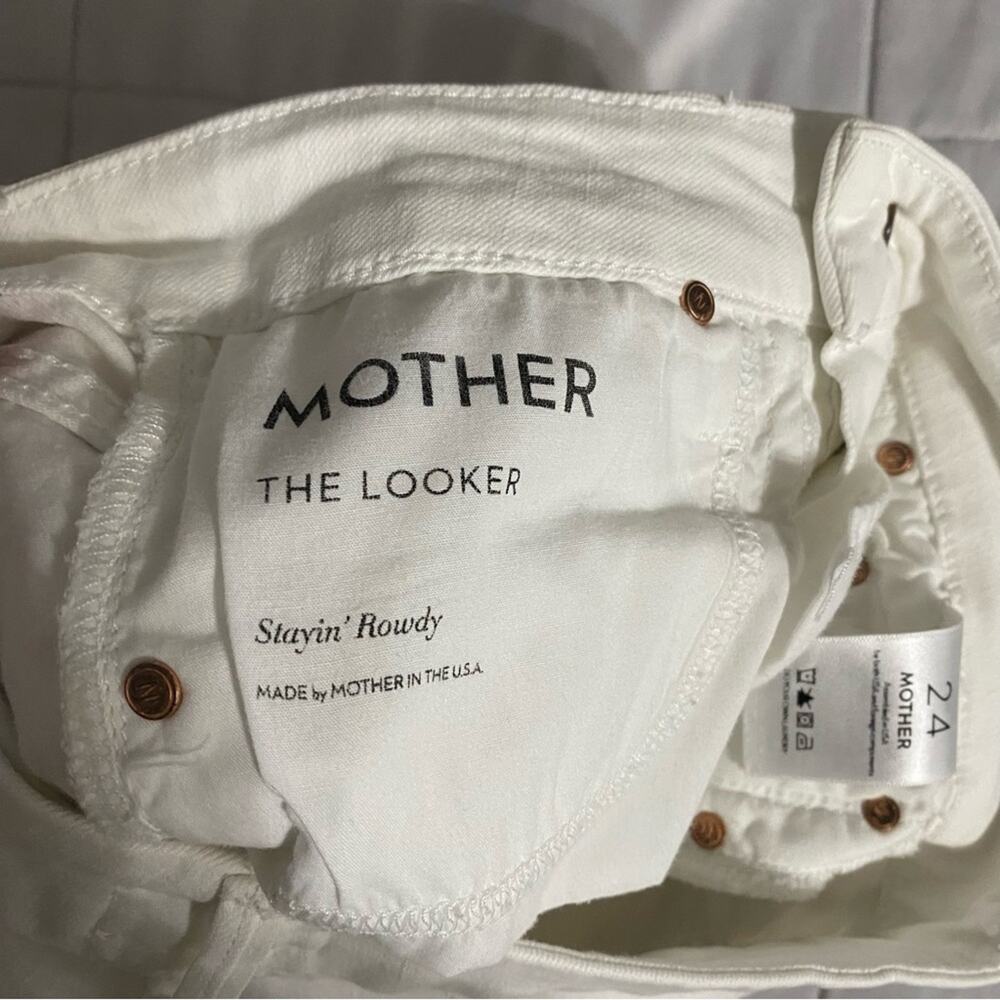 Mother The Looker Stayin’ Rowdy White Jeans Distressed Women’s Size 24 - Picture 3 of 16
